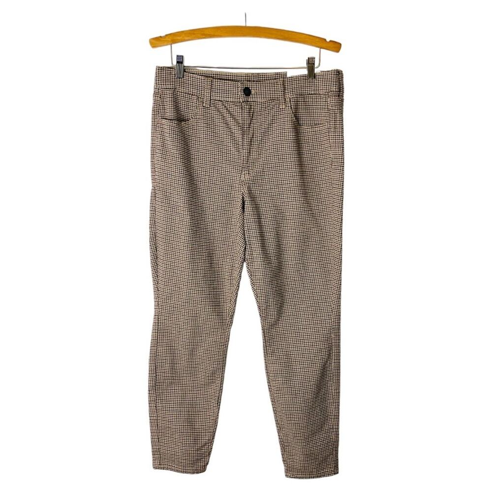 NEW AEO tan brown black houndstooth preppy stretchy hi rise jegging 14